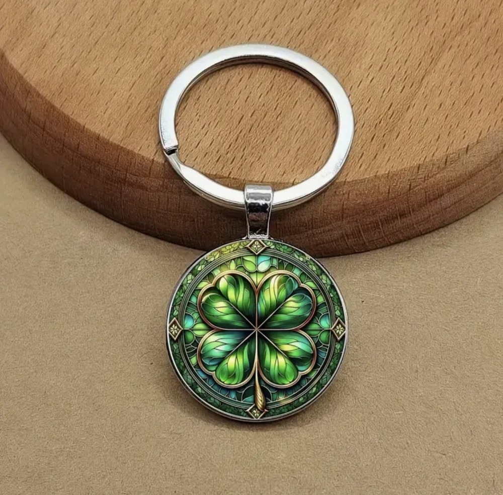 3/$25 Four-Leaf Clover Irish St Patrick's Day Keychain NEW